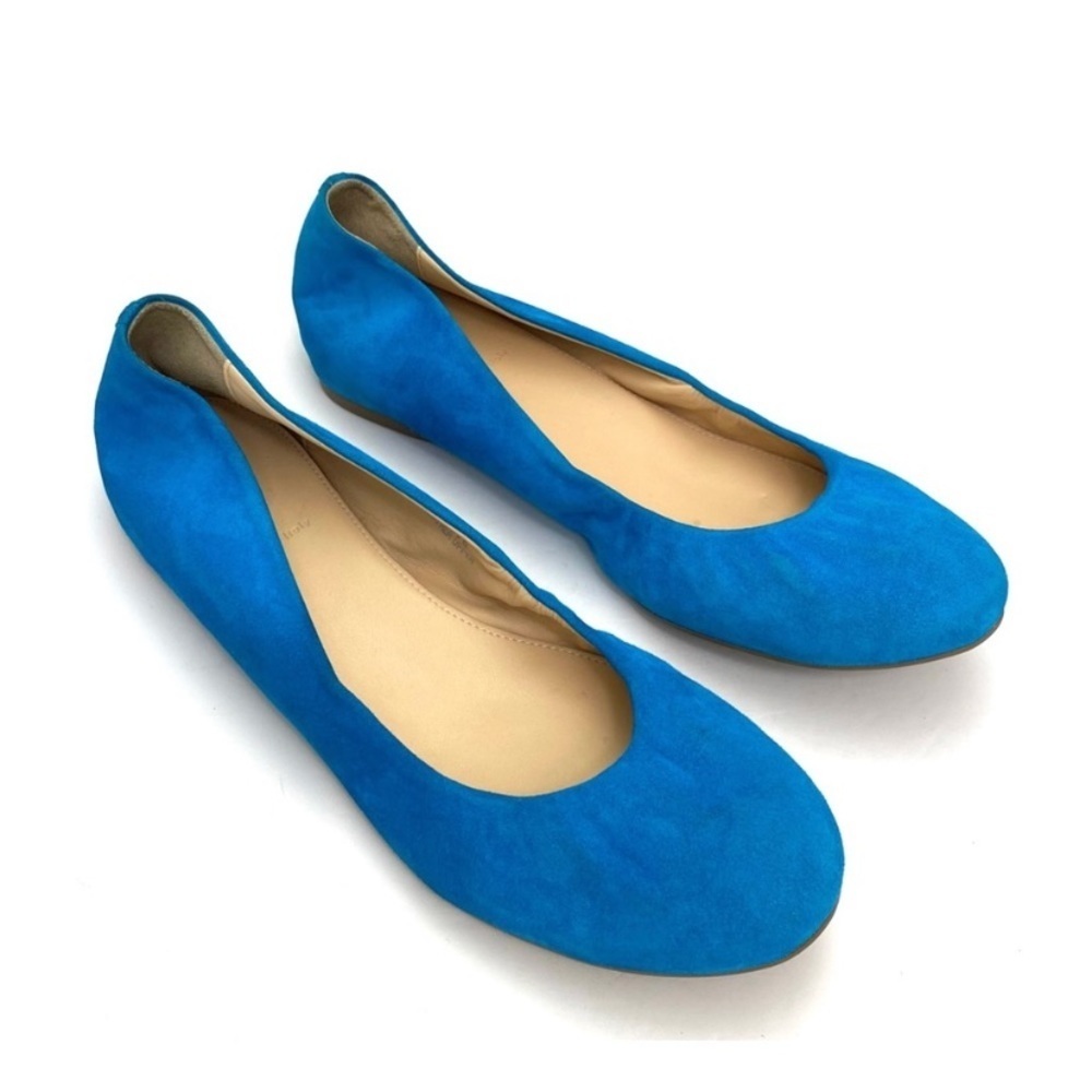 J.CREW Suede Round toe Ballet Flats in Beach Blue Size 9.5 #46198 - Picture 5 of 10